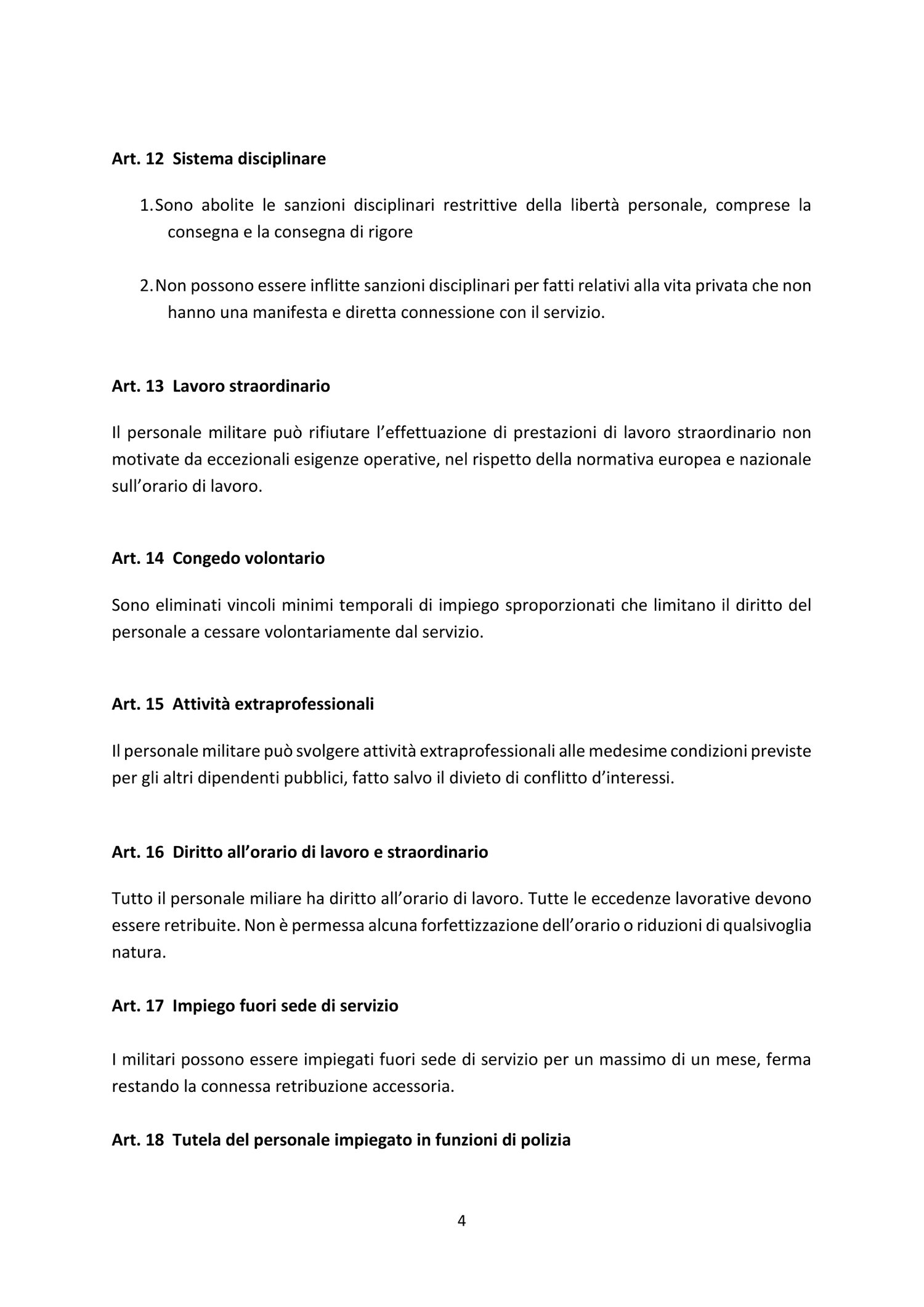Testo del disegno di legge, articoli finali.