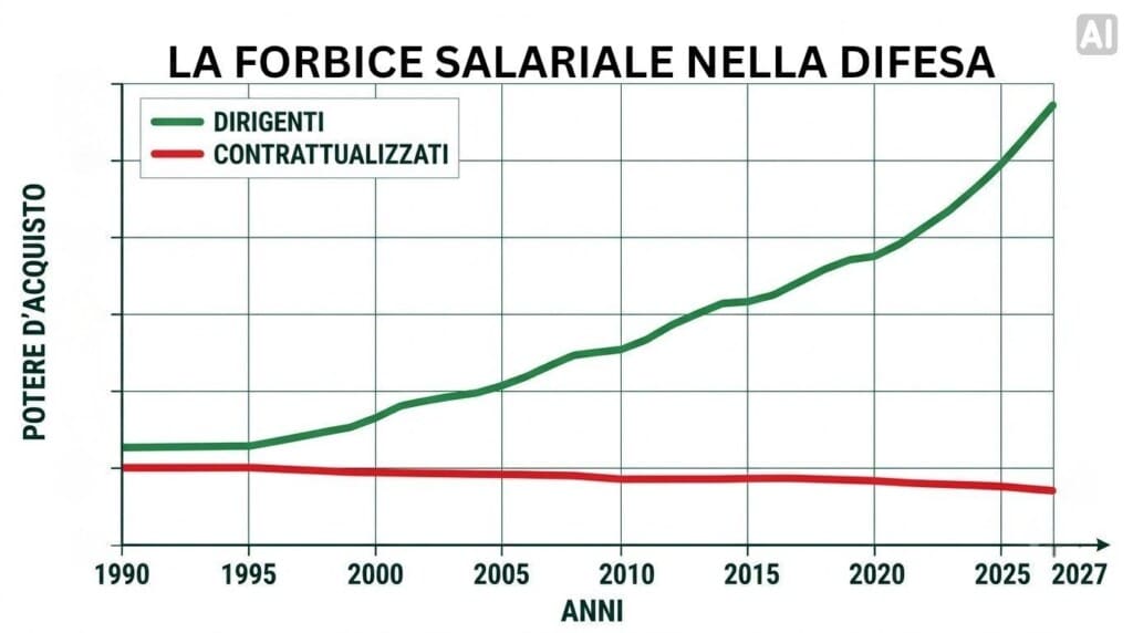 La forbice salariale nella Difesa: ISTAT e automatismi per i Vertici, briciole e contratti bloccati per il restante personale