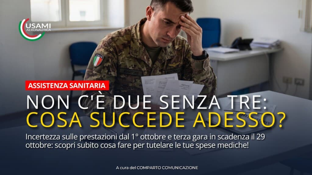 ASSISTENZA SANITARIA MILITARE, NUOVA GARA CON SCADENZA IL 29 OTTOBRE: USAMI DIFENDE LA SALUTE DEL PERSONALE