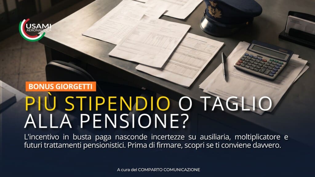 BONUS GIORGETTI AI MILITARI: TROPPE INCERTEZZE PER PARLARE GIÀ DI CONVENIENZA