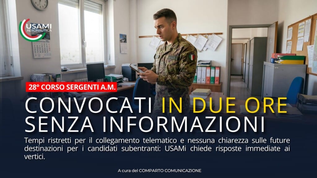 28° Corso Sergenti A.M.: USAMI Interviene per Tutelare i Candidati Subentranti